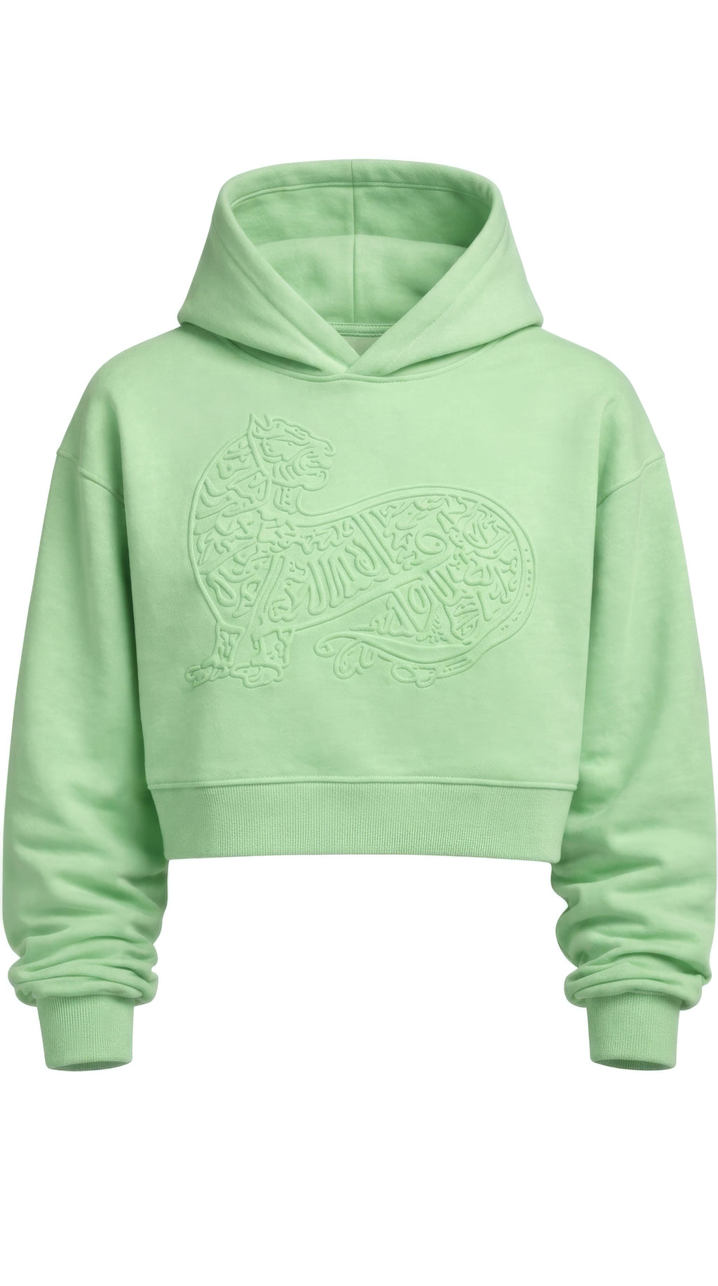 HASHASHIN Debossed PHANTOM Cropped Hooded Cloak - Green