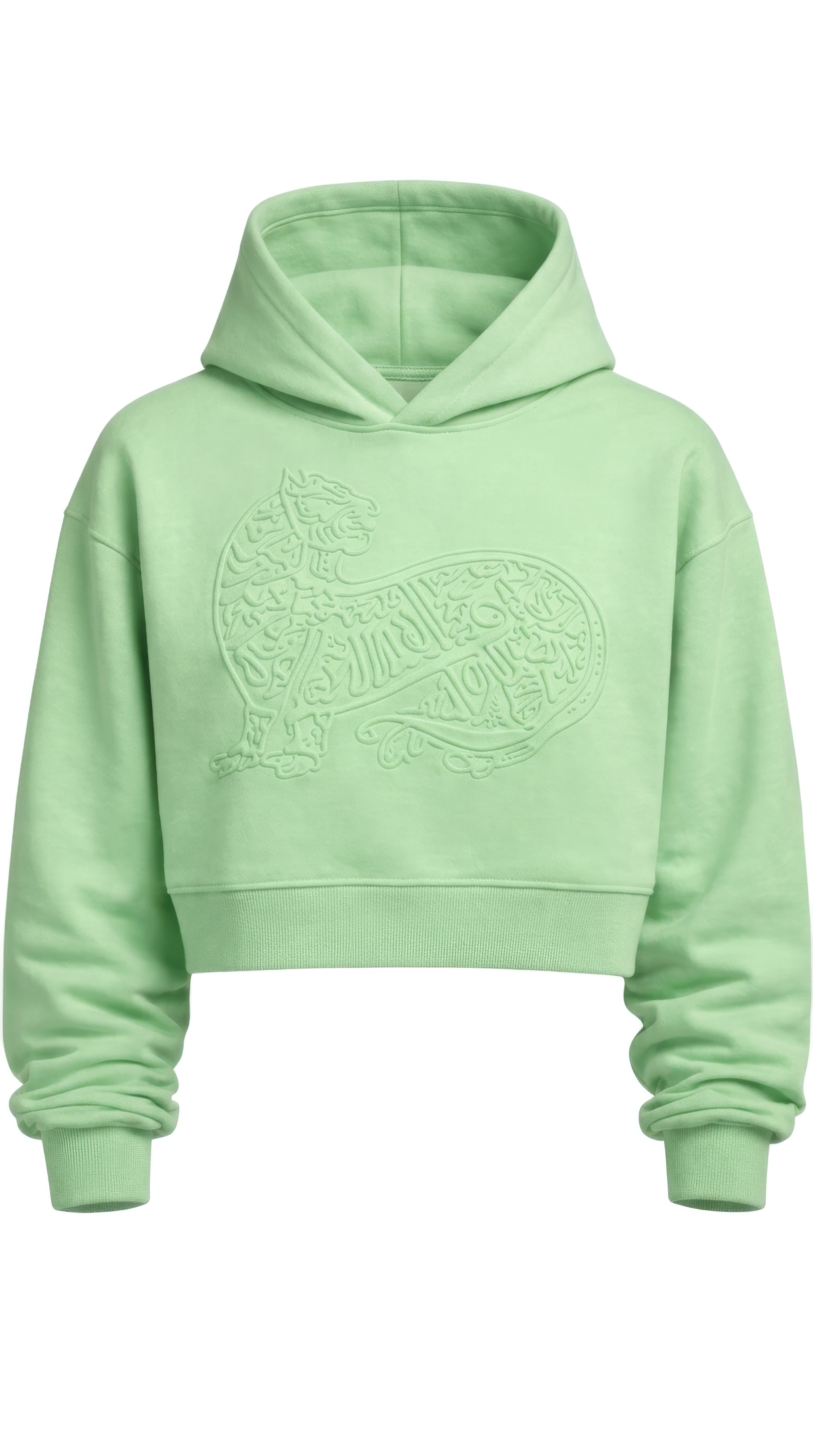 HASHASHIN Debossed PHANTOM Cropped Hooded Cloak - Green
